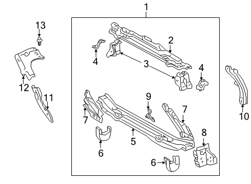 2004 Toyota Celica Radiator Support Diagram