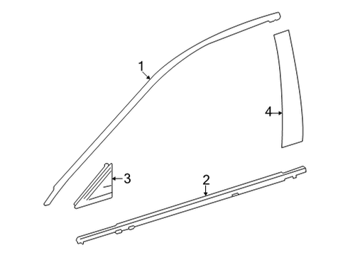2022 Toyota Mirai Exterior Trim - Front Door Diagram