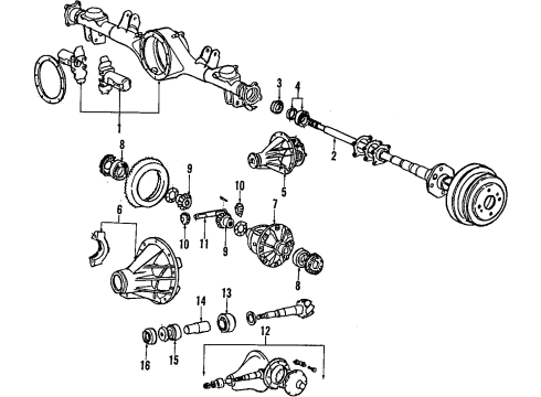 1984 Toyota Cressida Rear Axle, Differential, Propeller Shaft Diagram 2 - Thumbnail