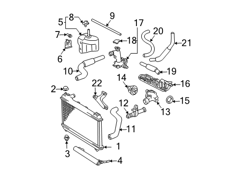 2004 Toyota Solara Radiator & Components Diagram