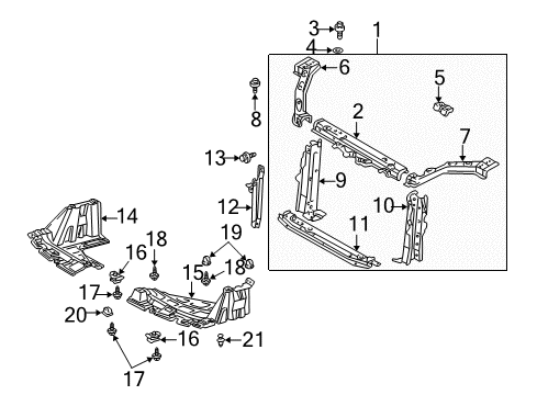2002 Toyota Prius Radiator Support Diagram