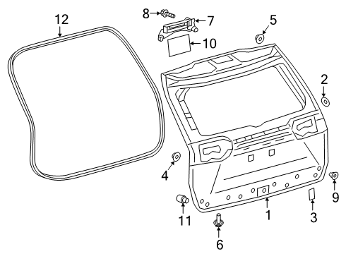 2023 Toyota RAV4 Prime Gate & Hardware Diagram