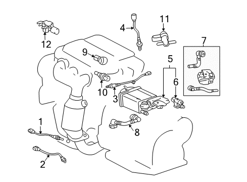2004 Toyota Camry Emission Components Diagram 2 - Thumbnail