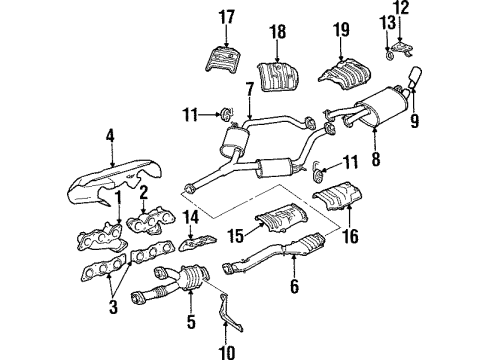 1997 Toyota Supra Exhaust Components Diagram