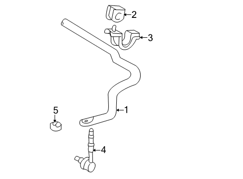 2005 Toyota Sequoia Stabilizer Bar & Components - Front Diagram