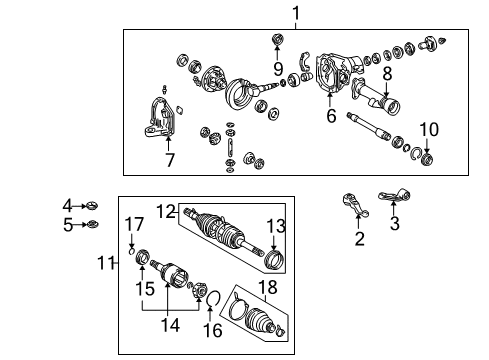 Stopper, Front Differential Mount, Upper Diagram for 41653-60020