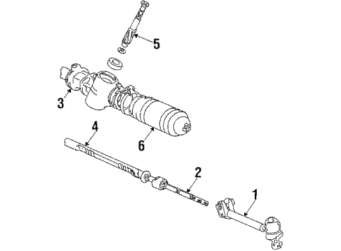 1985 Toyota Camry Inner Tie Rod, Passenger Side Diagram for 45504-32010