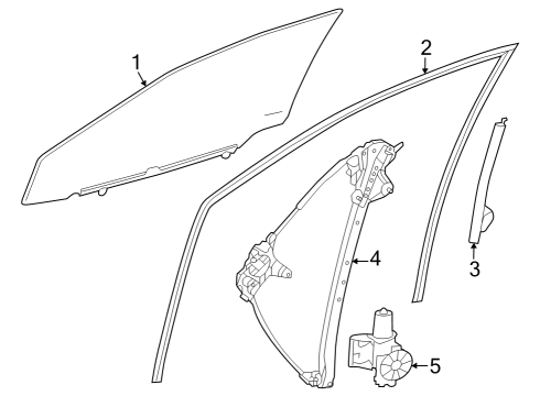 2023 Toyota Crown Glass - Front Door Diagram