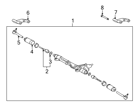 2006 Toyota Land Cruiser End Sub-Assembly, Steering Rack, Inner Diagram for 45503-69025