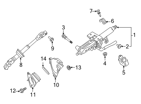 2023 Toyota RAV4 Prime Steering Column Assembly Diagram