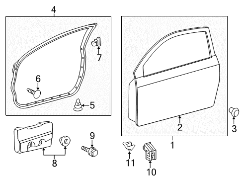 2013 Scion tC Door & Components Diagram