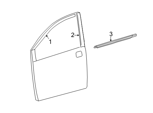 2020 Toyota Sienna Exterior Trim - Front Door Diagram