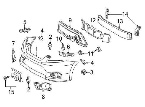 2012 Toyota Matrix Front Bumper Diagram