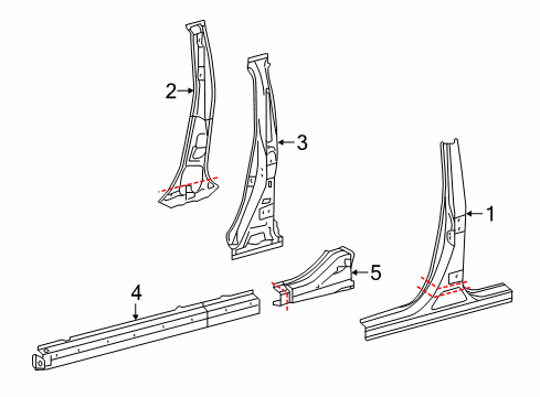 2016 Toyota Camry Center Pillar & Rocker Diagram
