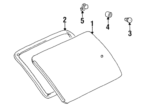 1991 Toyota Previa Side Panel - Glass & Hardware Diagram