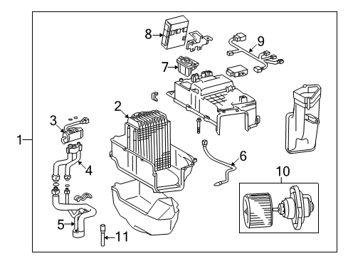 Hose, Cooler Unit Drain Diagram for 88539-60160