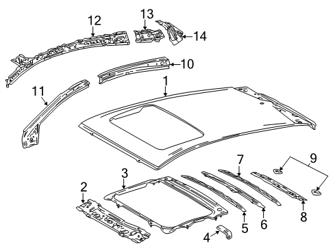2022 Toyota Prius Roof & Components Diagram 1 - Thumbnail