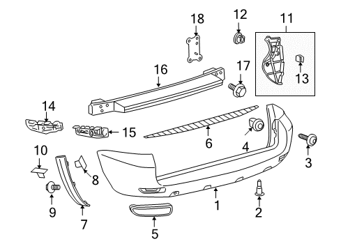 2008 Toyota RAV4 Rear Bumper Diagram
