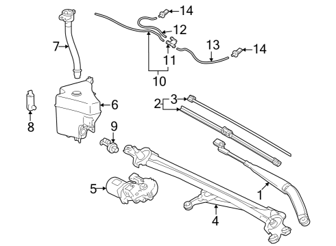 2024 Toyota Sequoia Wiper & Washer Components Diagram 2 - Thumbnail