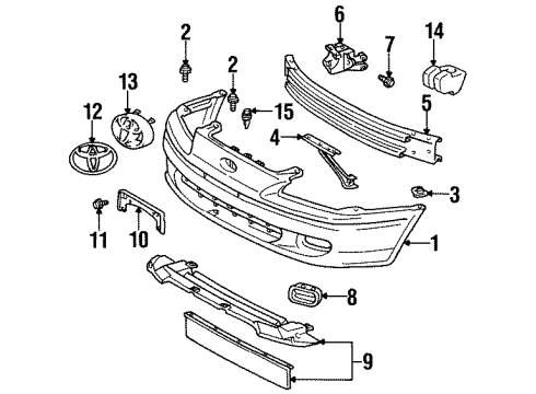 1996 Toyota Paseo Front Bumper Diagram