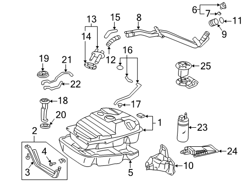Plate Sub-Assembly, Fuel Suction Diagram for 77024-60140