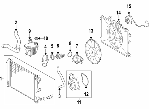 2018 Toyota C-HR Cooling System, Radiator, Water Pump, Cooling Fan Diagram