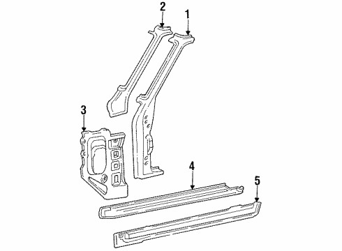 1985 Toyota Land Cruiser Hinge Pillar, Rocker Diagram