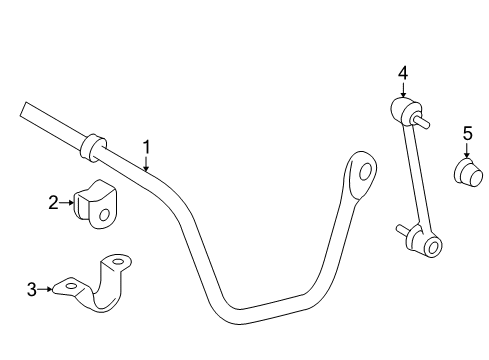 2013 Toyota Highlander Rear Suspension Components, Stabilizer Bar Diagram 1 - Thumbnail