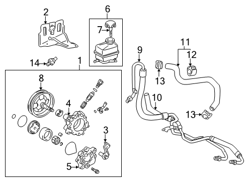 2004 Toyota Celica P/S Pump & Hoses, Steering Gear & Linkage Diagram