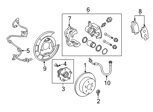 2010 Toyota RAV4 Brake Components Diagram