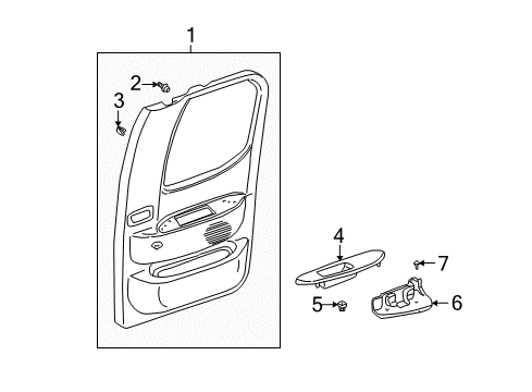 2005 Toyota Tundra Interior Trim - Rear Door Diagram