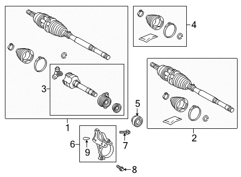 2021 Toyota C-HR Inner Boot, Front Diagram for 04438-F4010