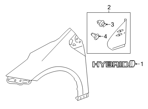 2021 Toyota Prius AWD-e Exterior Trim - Fender Diagram