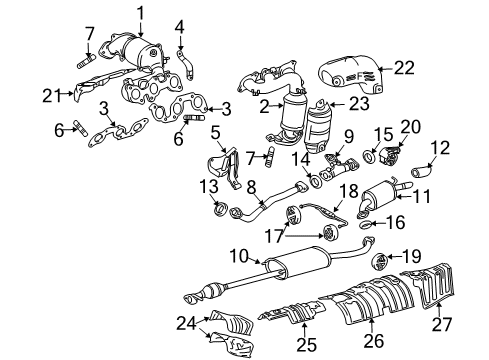 Insulator, Main Muffler Heat Diagram for 58327-48031