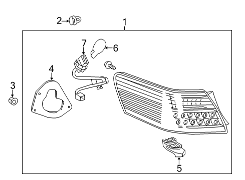 2011 Toyota Camry Combination Lamp Assy, Passenger Side Diagram for 81550-06340