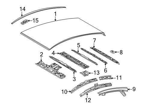 2014 Toyota Prius Plug-In Roof & Components, Exterior Trim, Body Diagram 2 - Thumbnail
