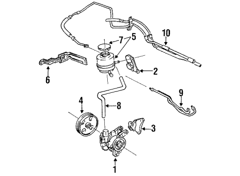 1996 Toyota Tercel Power Steering Pump Diagram for 44320-16250