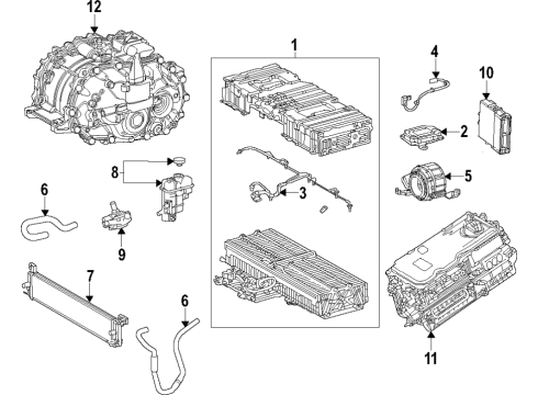 2022 Toyota Sienna Hybrid Components, Battery, Blower Motor, Cooling System Diagram