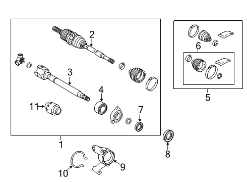 2020 Toyota RAV4 Boot Kit, Passenger Side Diagram for 04427-0R150