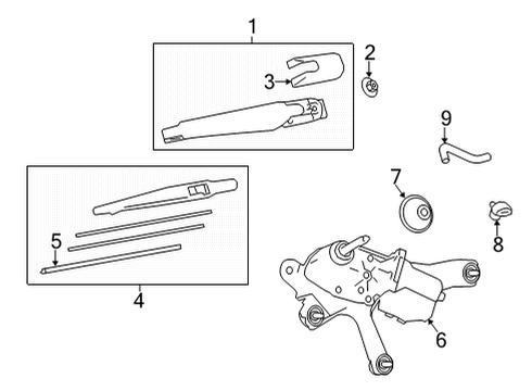 2023 Toyota Venza Wiper & Washer Components Diagram 1 - Thumbnail