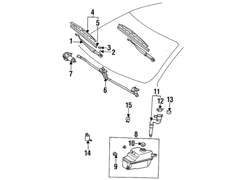 1998 Toyota Celica Wiper & Washer Components Diagram