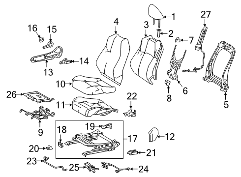 2022 Toyota Corolla Passenger Seat Components Diagram