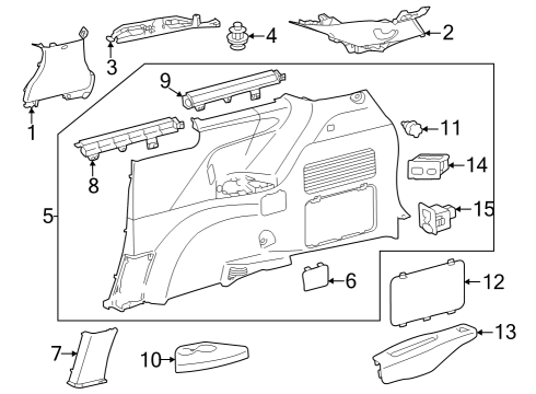 2023 Toyota Sienna Power Outlet, Rear Center Diagram for 85530-48150-C0