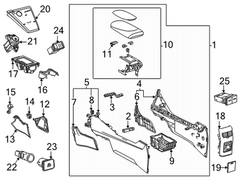 2019 Toyota Mirai Console Base, White, Rear Diagram for 58901-62020-A2