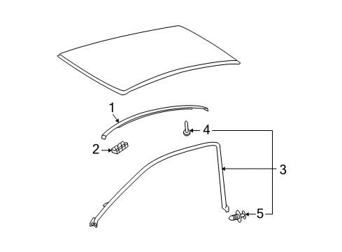 2004 Toyota Solara Exterior Trim - Roof Diagram