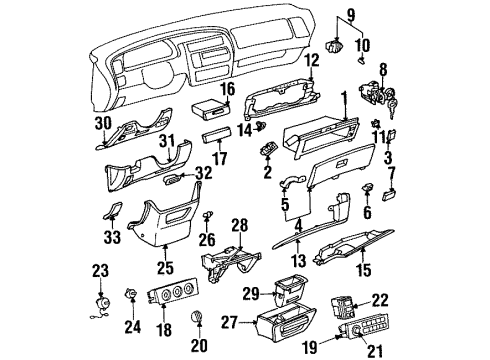 1995 Toyota Avalon Control Assembly, Black Diagram for 55900-41010-C0