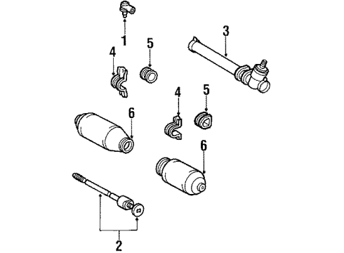1990 Toyota Tercel Steering Column & Wheel, Steering Gear & Linkage Diagram 3 - Thumbnail