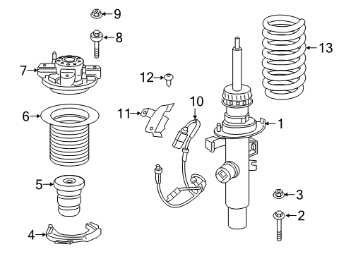 2024 Toyota GR Supra Struts & Components - Front Diagram