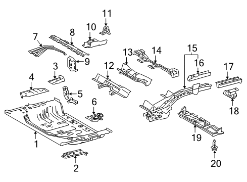 Reinforcement Sub-Assembly, Rear Floor Side Member Diagram for 57804-42010