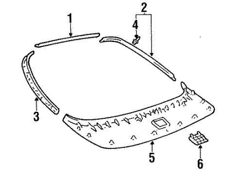 1998 Toyota Celica Interior Trim - Lift Gate Diagram